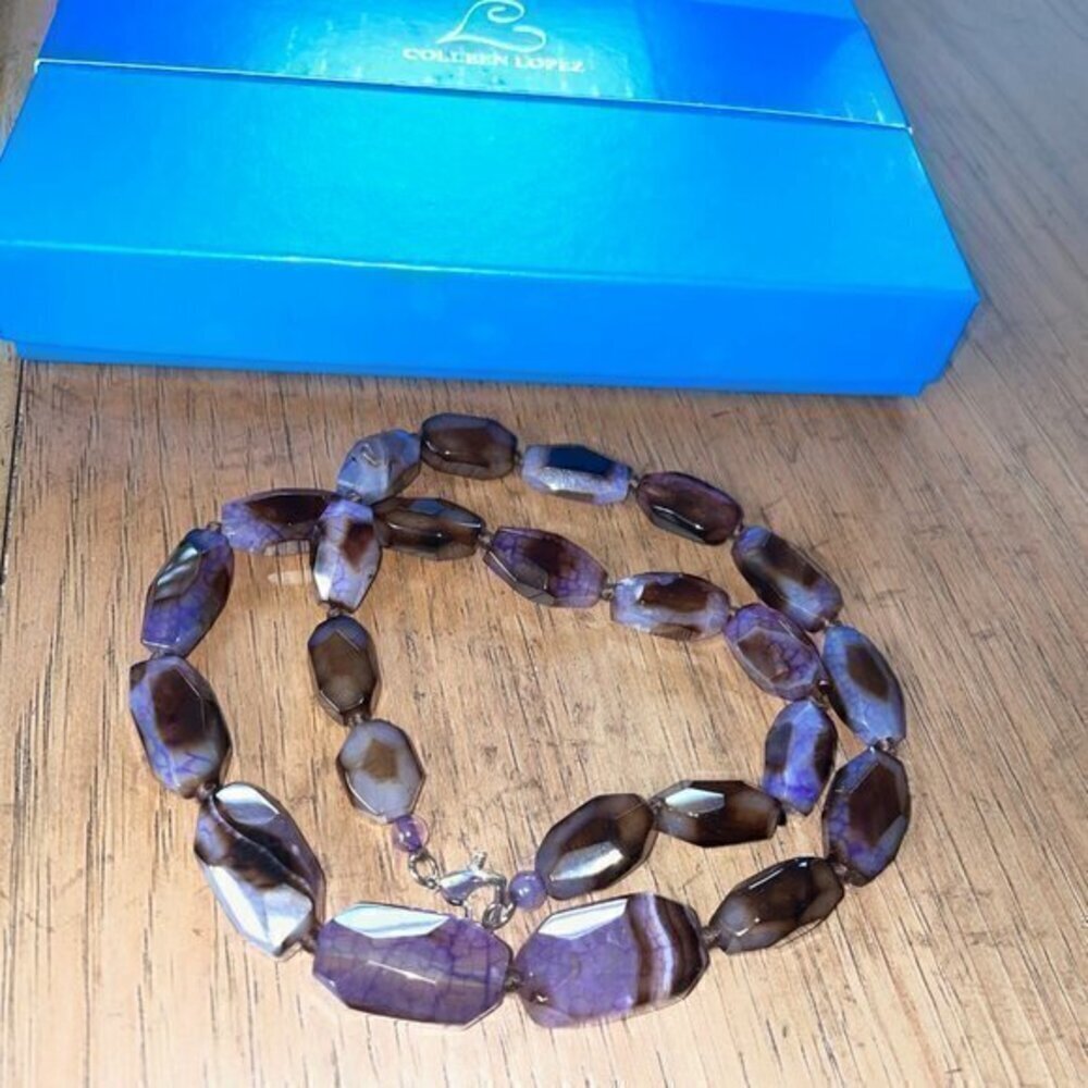 Colleen Lopez Faceted AGATE Necklace - Picture 3 of 9